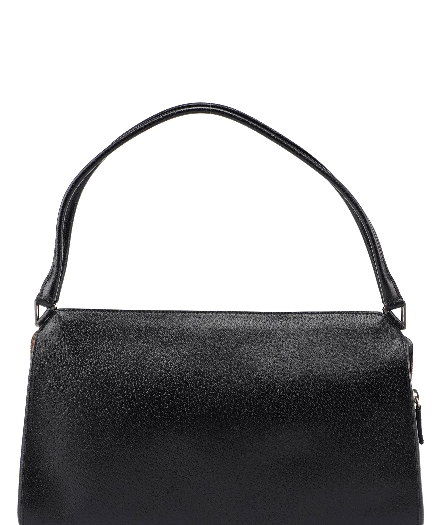 Prada Black Tumbled Leather Chic Bag