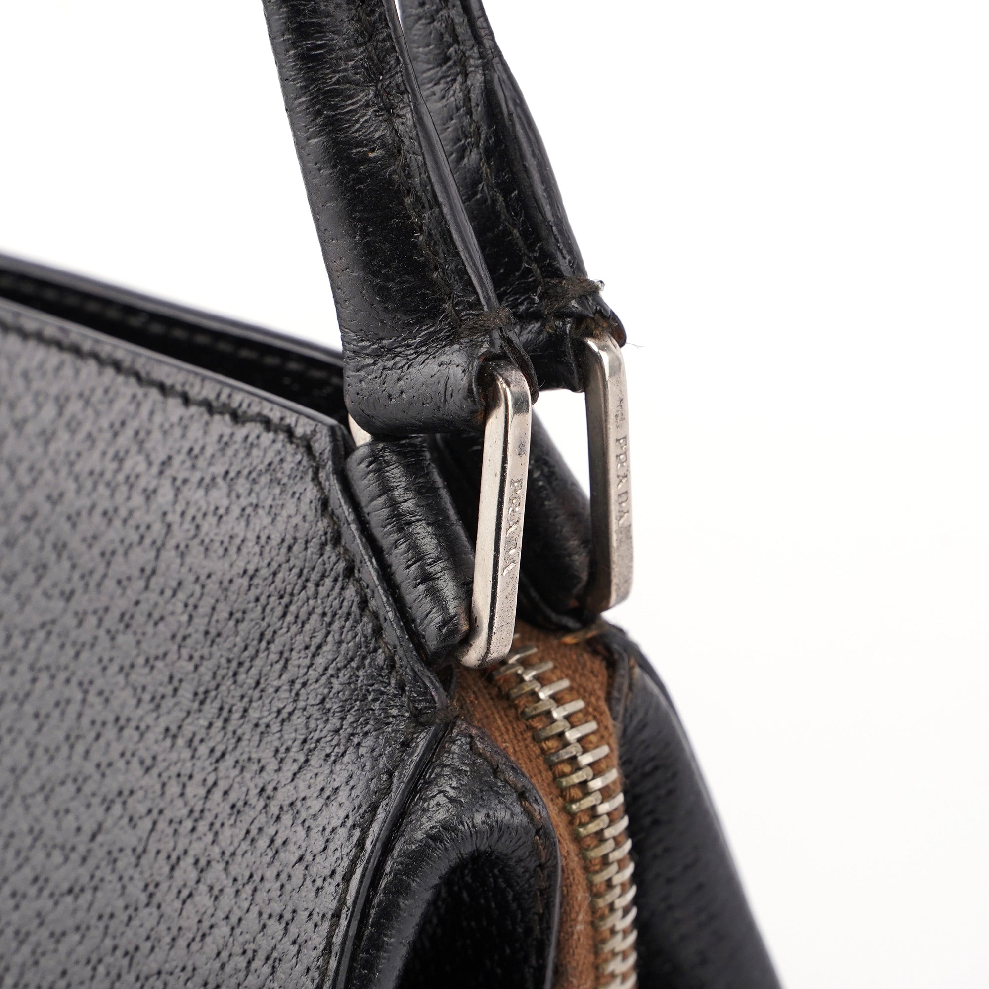 Prada Black Tumbled Leather Chic Bag