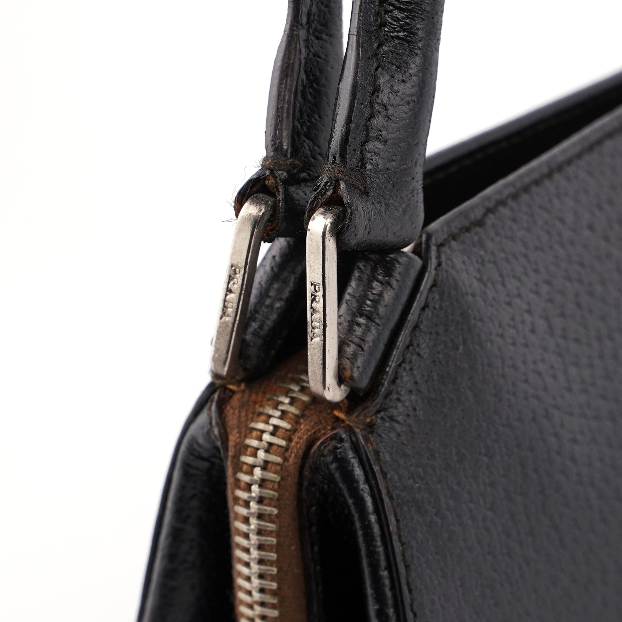 Prada Black Tumbled Leather Chic Bag