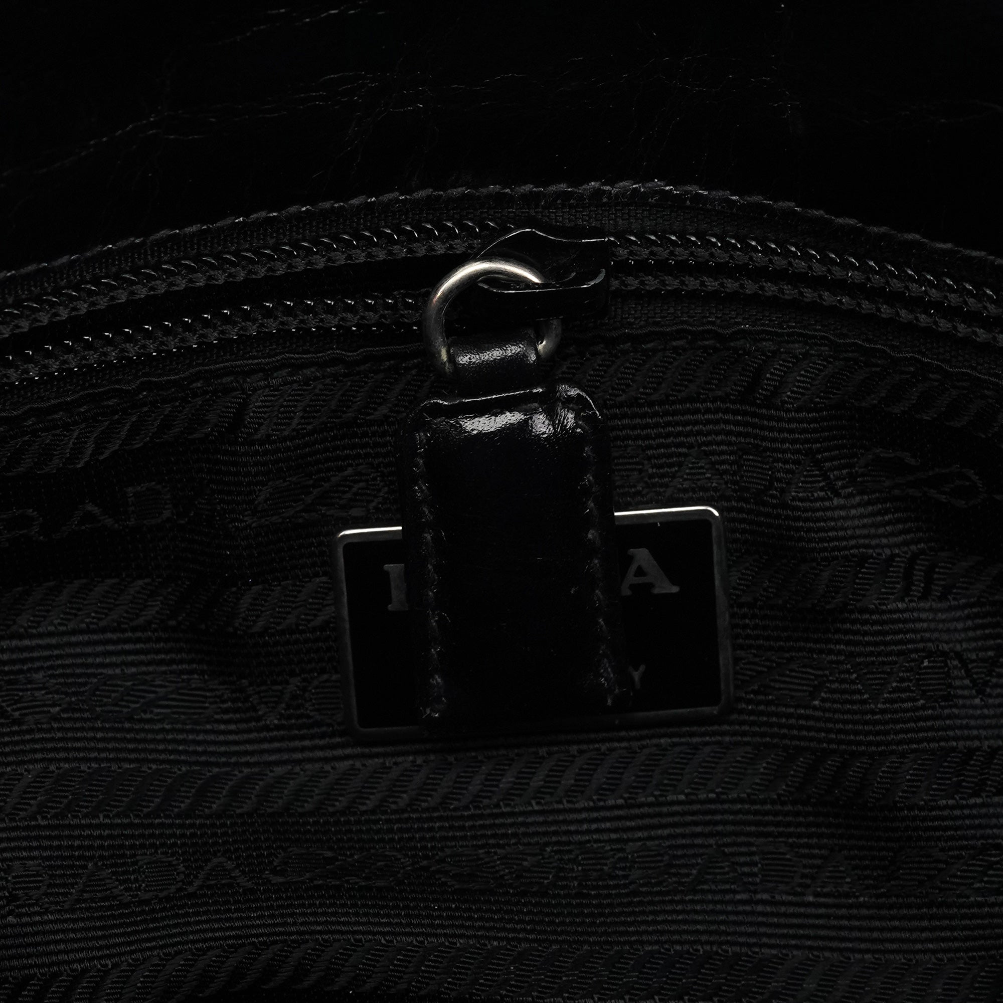 Prada Black Vitello Buckle Shoulder Bag