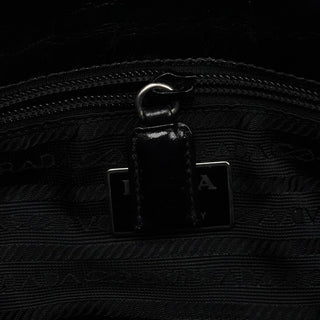 Prada Black Vitello Buckle Shoulder Bag