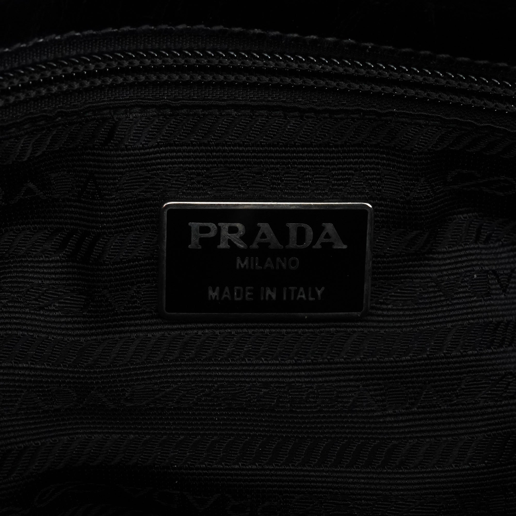 Prada Black Vitello Buckle Shoulder Bag