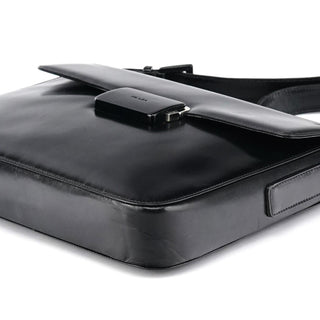 Prada Black Vitello Buckle Shoulder Bag