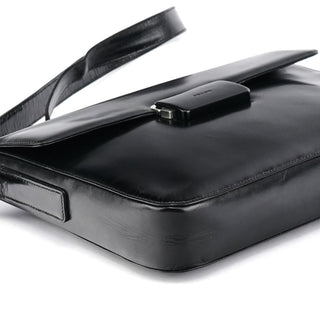 Prada Black Vitello Buckle Shoulder Bag