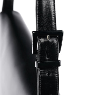 Prada Black Vitello Buckle Shoulder Bag
