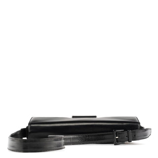 Prada Black Vitello Buckle Shoulder Bag