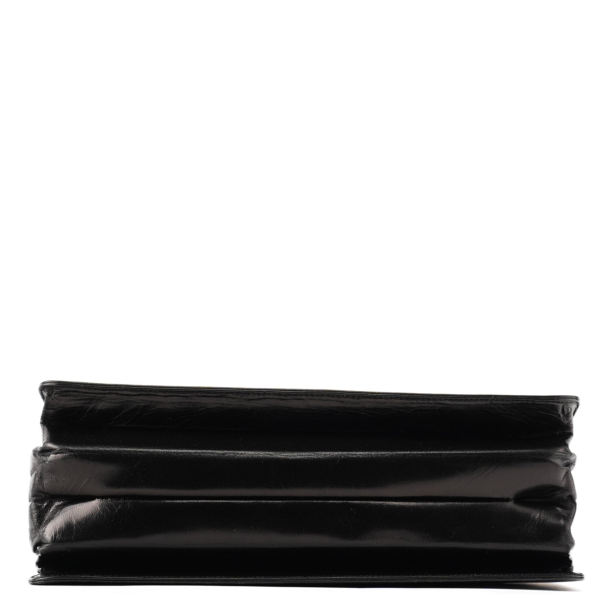Prada Sac à poignée à boucle en cuir de veau noir