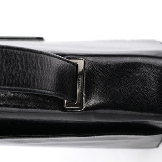 Prada Black Vitello Buckle Top Handle Bag
