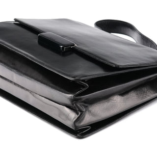 Prada Black Vitello Buckle Top Handle Bag