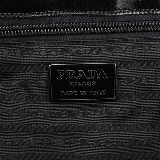 Prada Black Vitello Buckle Top Handle Bag