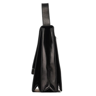 Prada Black Vitello Buckle Top Handle Bag