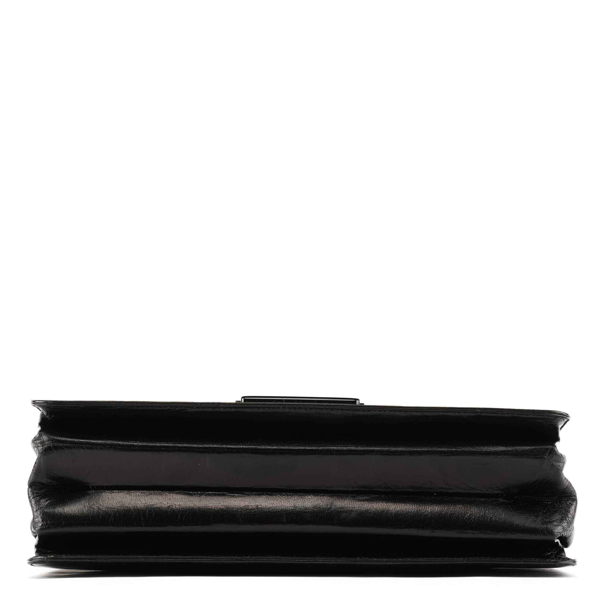 Prada Black Vitello Buckle Top Handle Bag