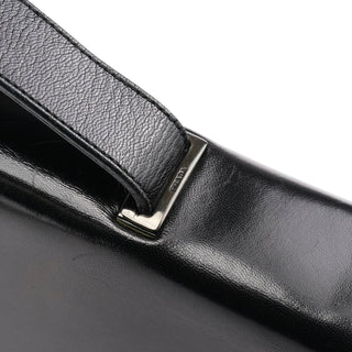 Prada Black Vitello Buckle Top Handle Bag