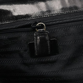 Prada Black Vitello Buckle Top Handle Bag