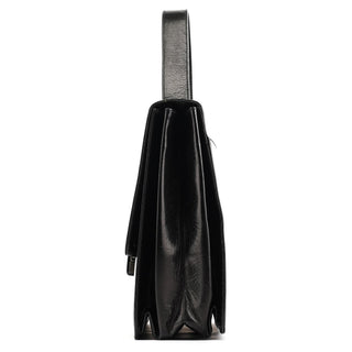 Prada Black Vitello Buckle Top Handle Bag