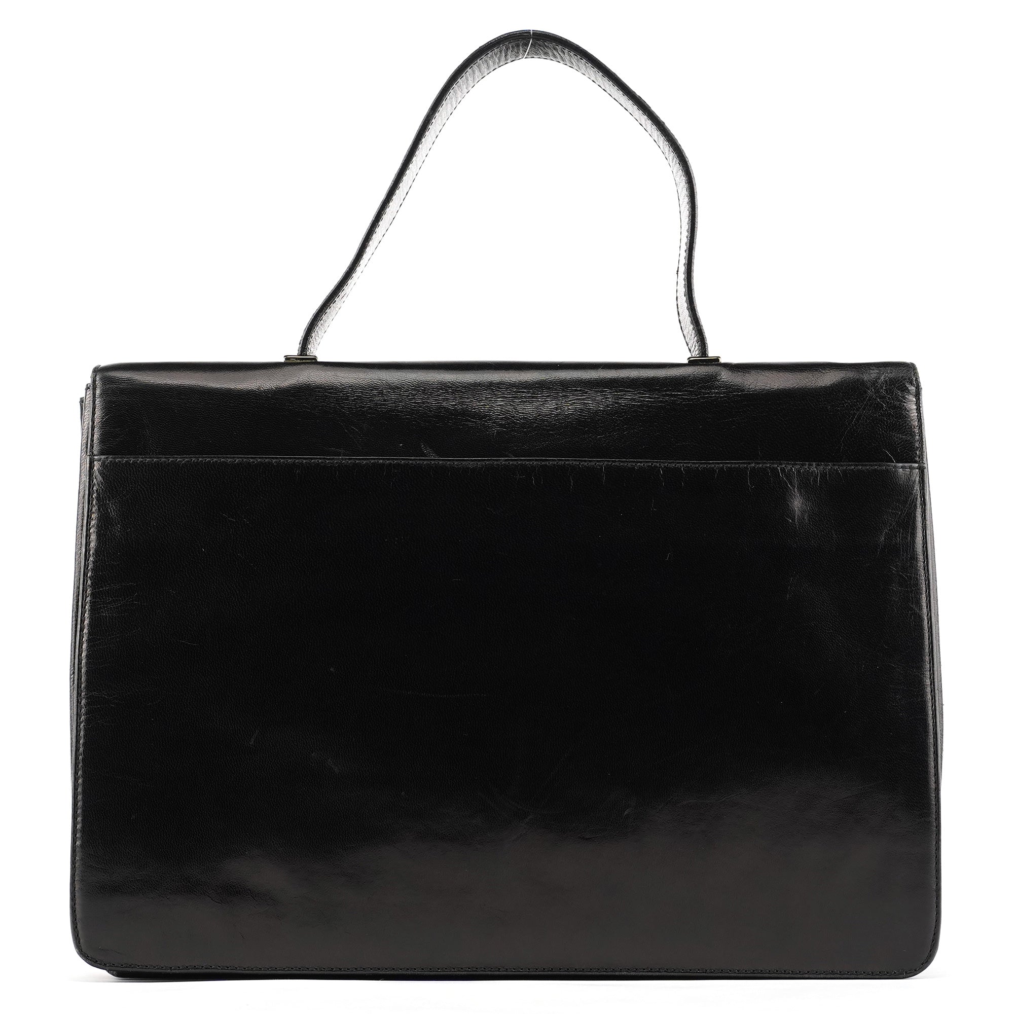 Prada Black Vitello Buckle Top Handle Bag