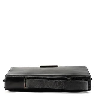 Prada Black Vitello Buckle Top Handle Bag