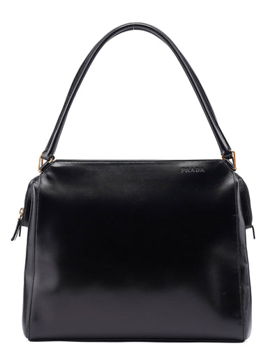 Prada Black Vitello Chic Shoulder Bag