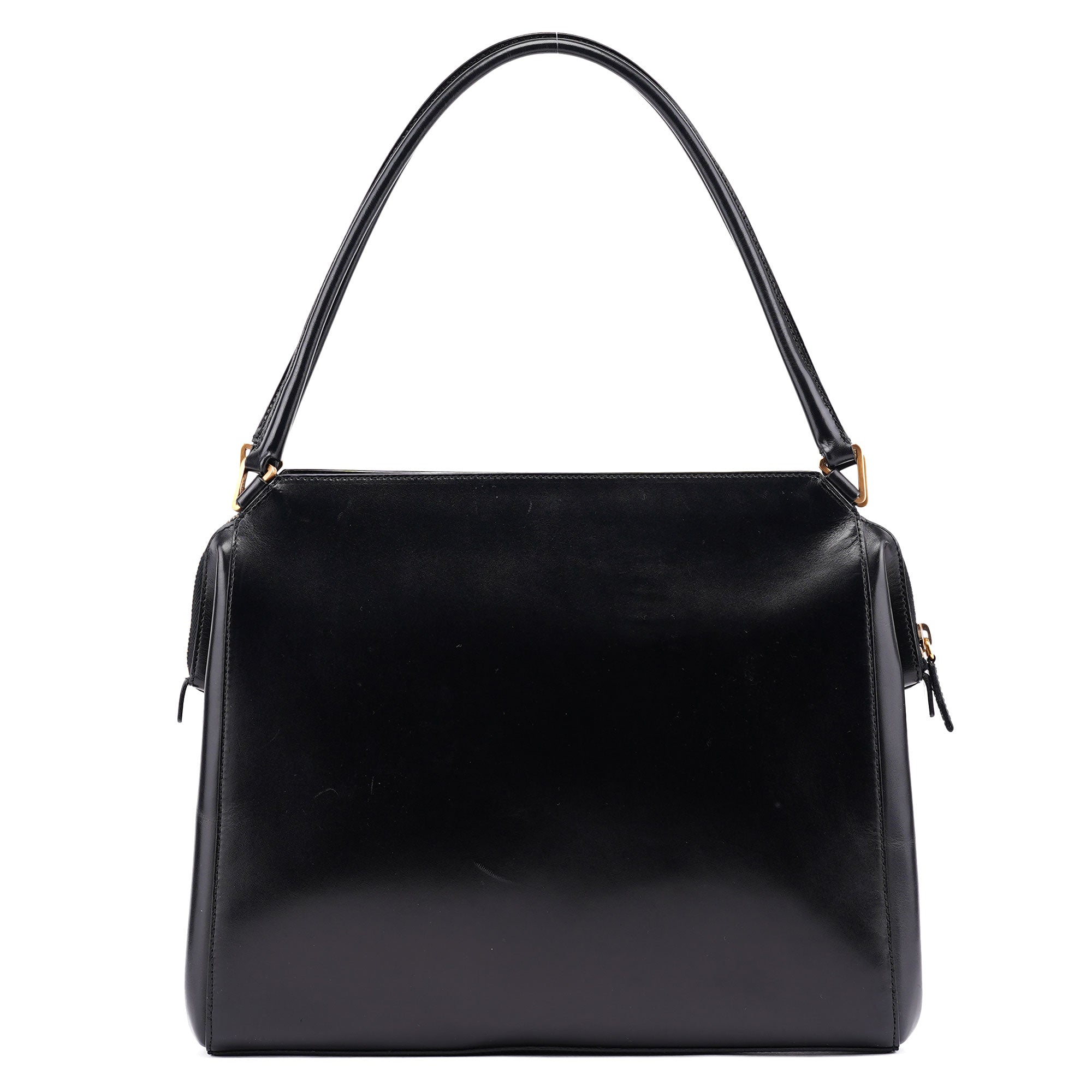 Prada Vitello Chic Schultertasche in Schwarz