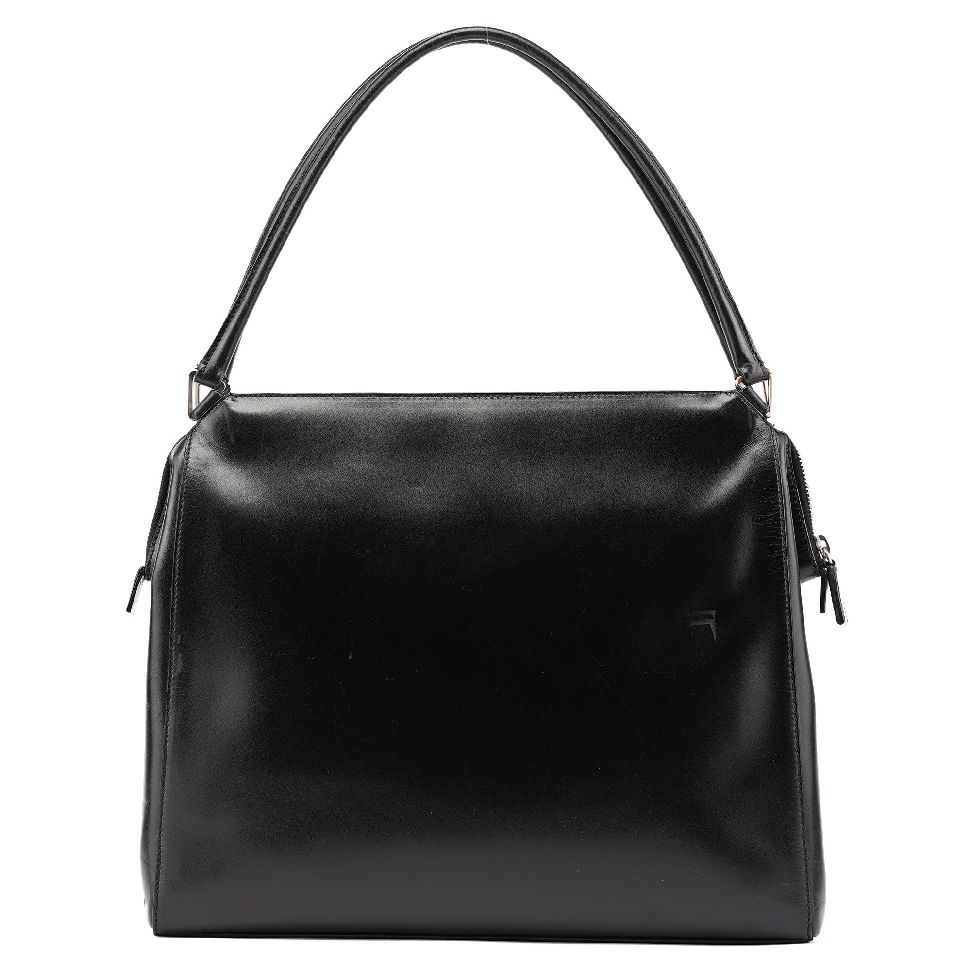 Prada Sac porté épaule Vitello Chic en cuir de veau noir