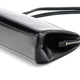 Prada Vitello Chic Schultertasche aus schwarzem Leder