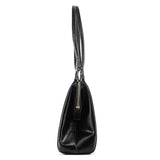 Prada Vitello Chic Schultertasche aus schwarzem Leder