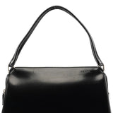 Prada Vitello Chic Schultertasche aus schwarzem Leder