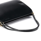 Prada Vitello Chic Schultertasche aus schwarzem Leder
