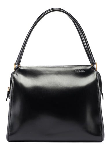Prada Black Vitello Chic Shoulder Bag