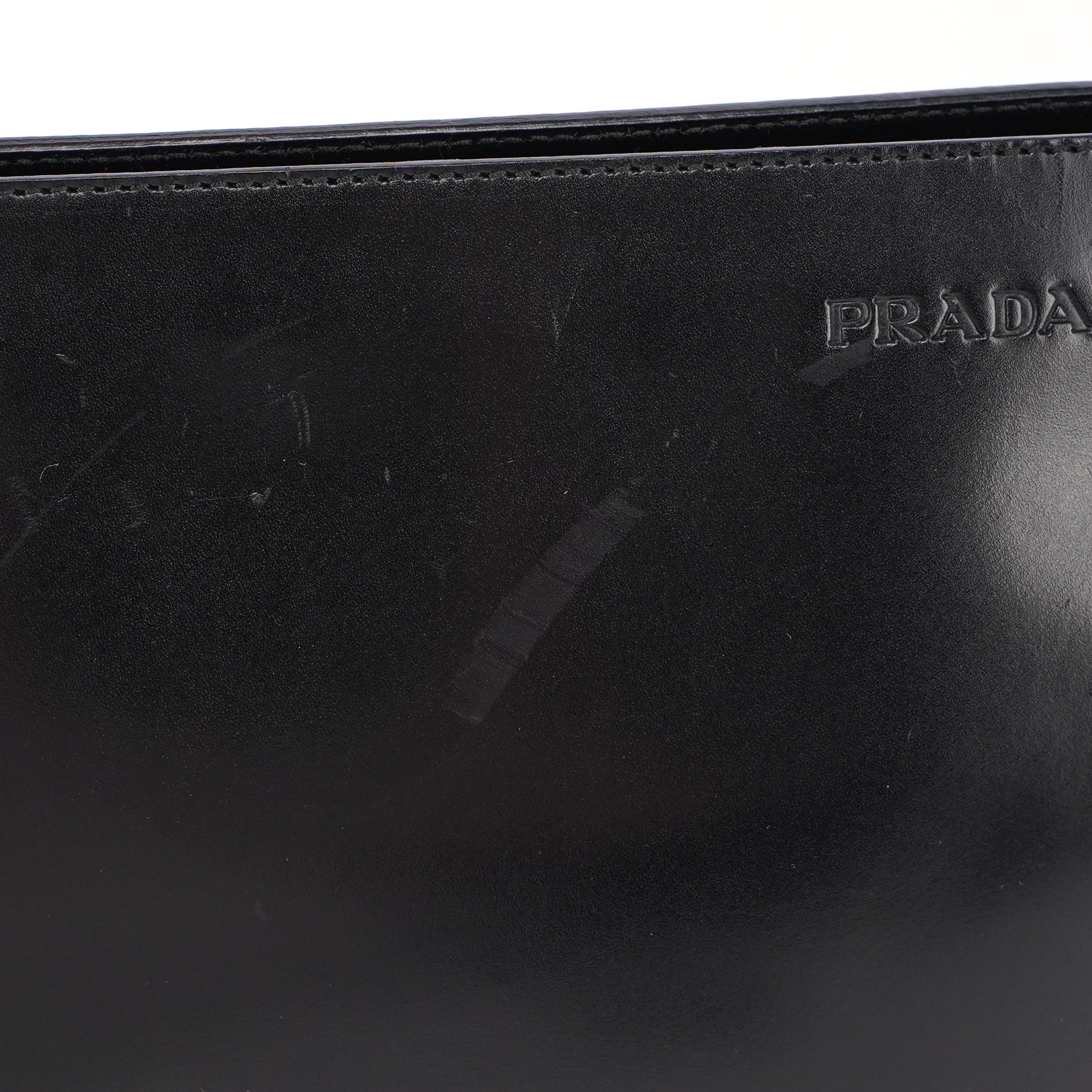 Prada Black Vitello Chic Shoulder Bag