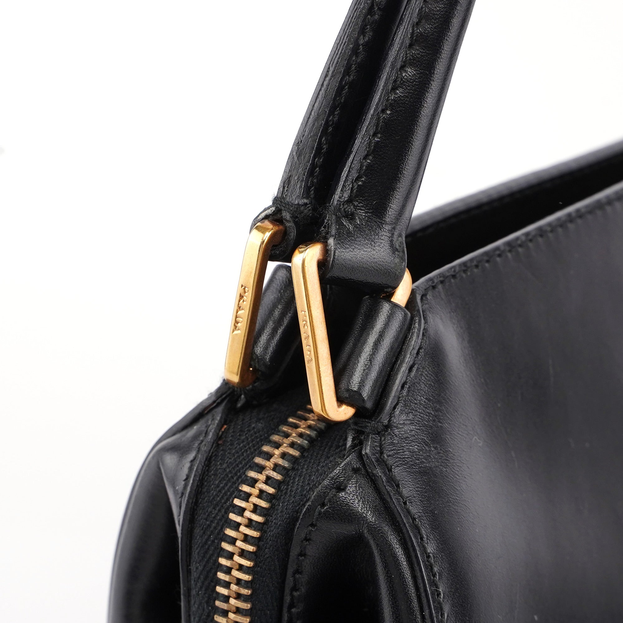 Prada Black Vitello Chic Shoulder Bag