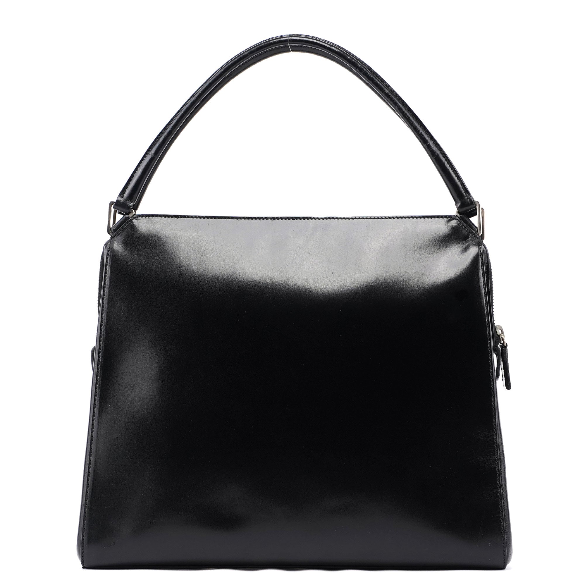 Prada Vitello Chic Schultertasche aus schwarzem Kalbsleder