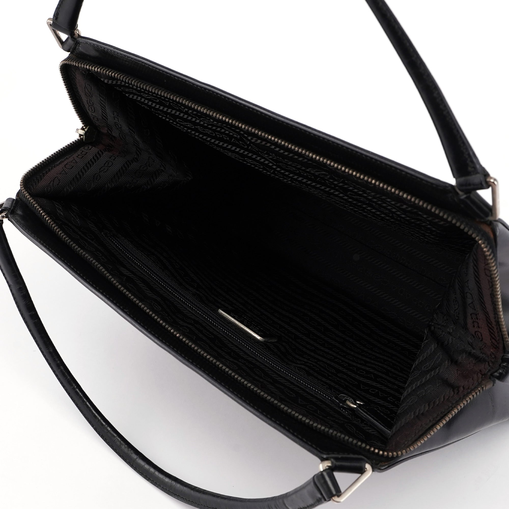 Prada Black Vitello Chic Shoulder Bag