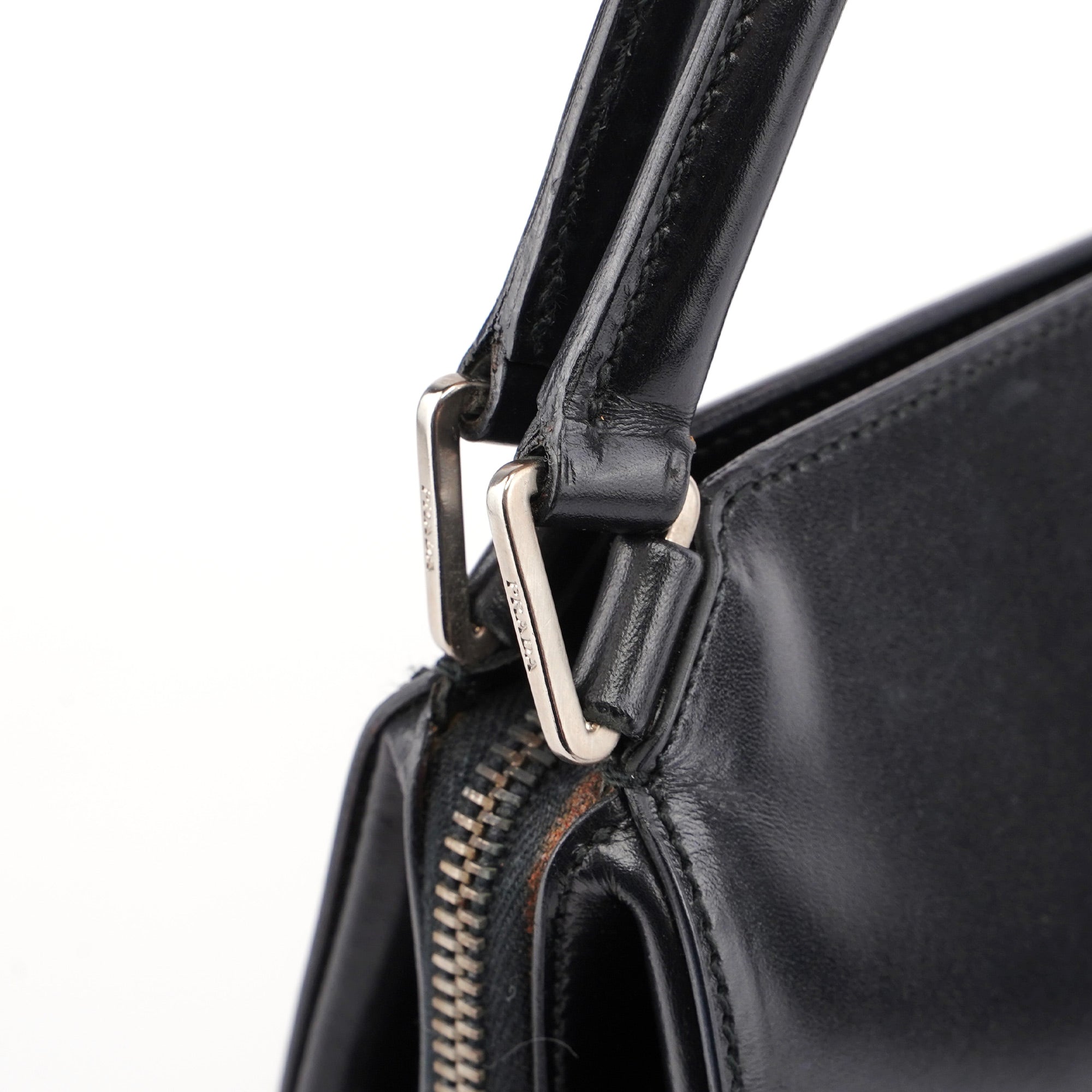 Prada Black Vitello Chic Shoulder Bag