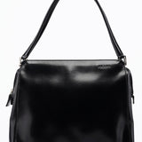 Prada Sac porté épaule Vitello Chic en cuir noir