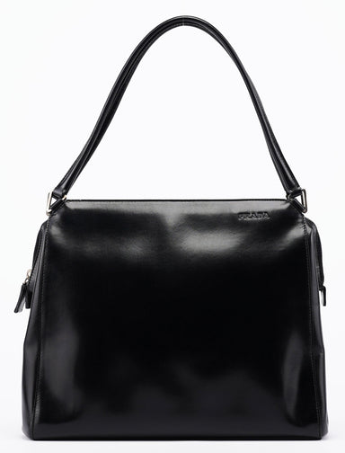 Prada Black Vitello Chic Shoulder Bag