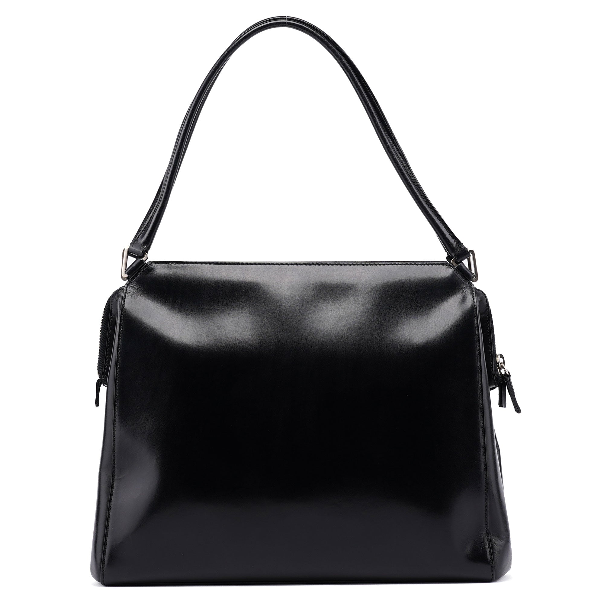 Prada Sac porté épaule Vitello Chic en cuir noir
