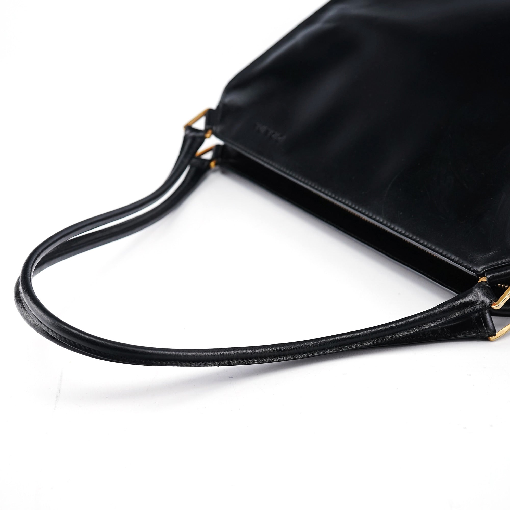 Prada Sac porté épaule Vitello Chic en cuir noir