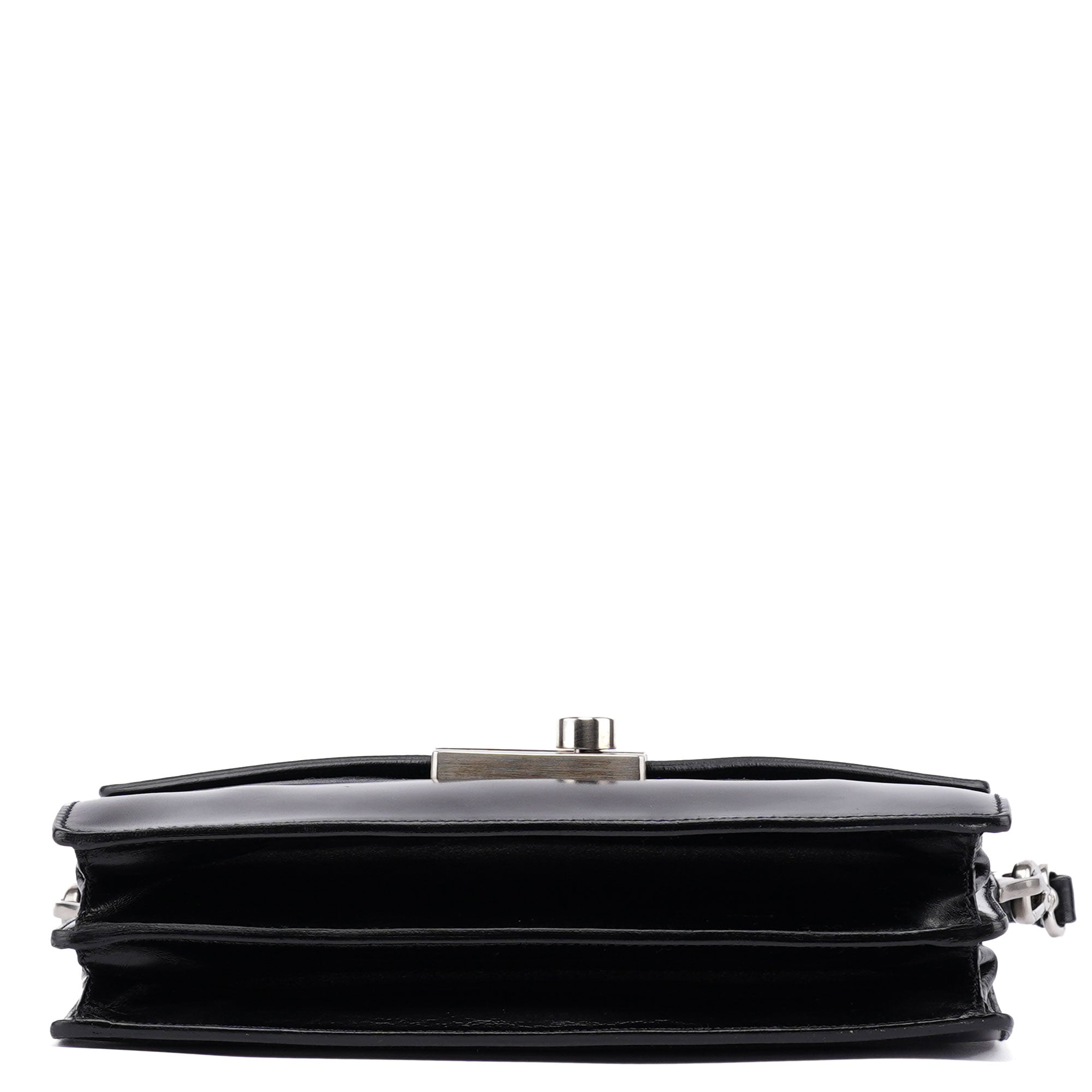 Prada Keylock Schultertasche aus schwarzem Vitello-Leder