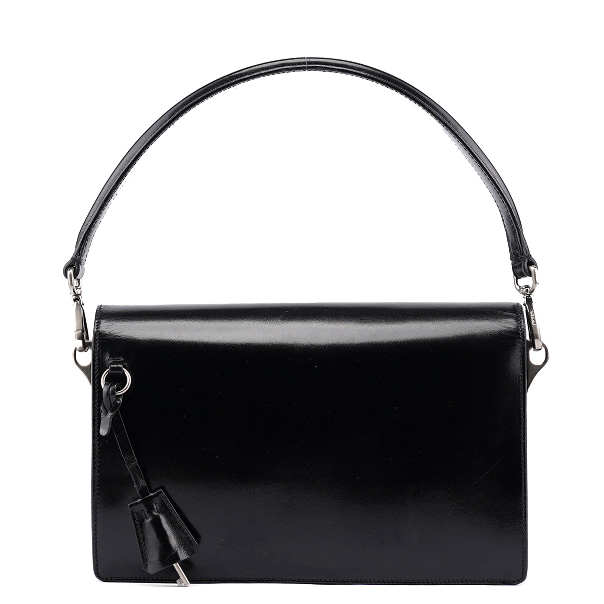 Prada Black Vitello Keylock Shoulder Bag