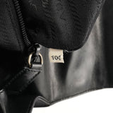 Prada Sac porté épaule à rabat en cuir de veau noir