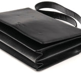Prada Sac porté épaule à rabat en cuir de veau noir