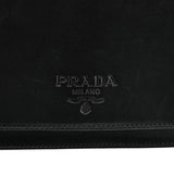 Prada Sac porté épaule à rabat en cuir de veau noir