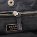 Prada Black Vitello Metal Hobo Shoulder Bag