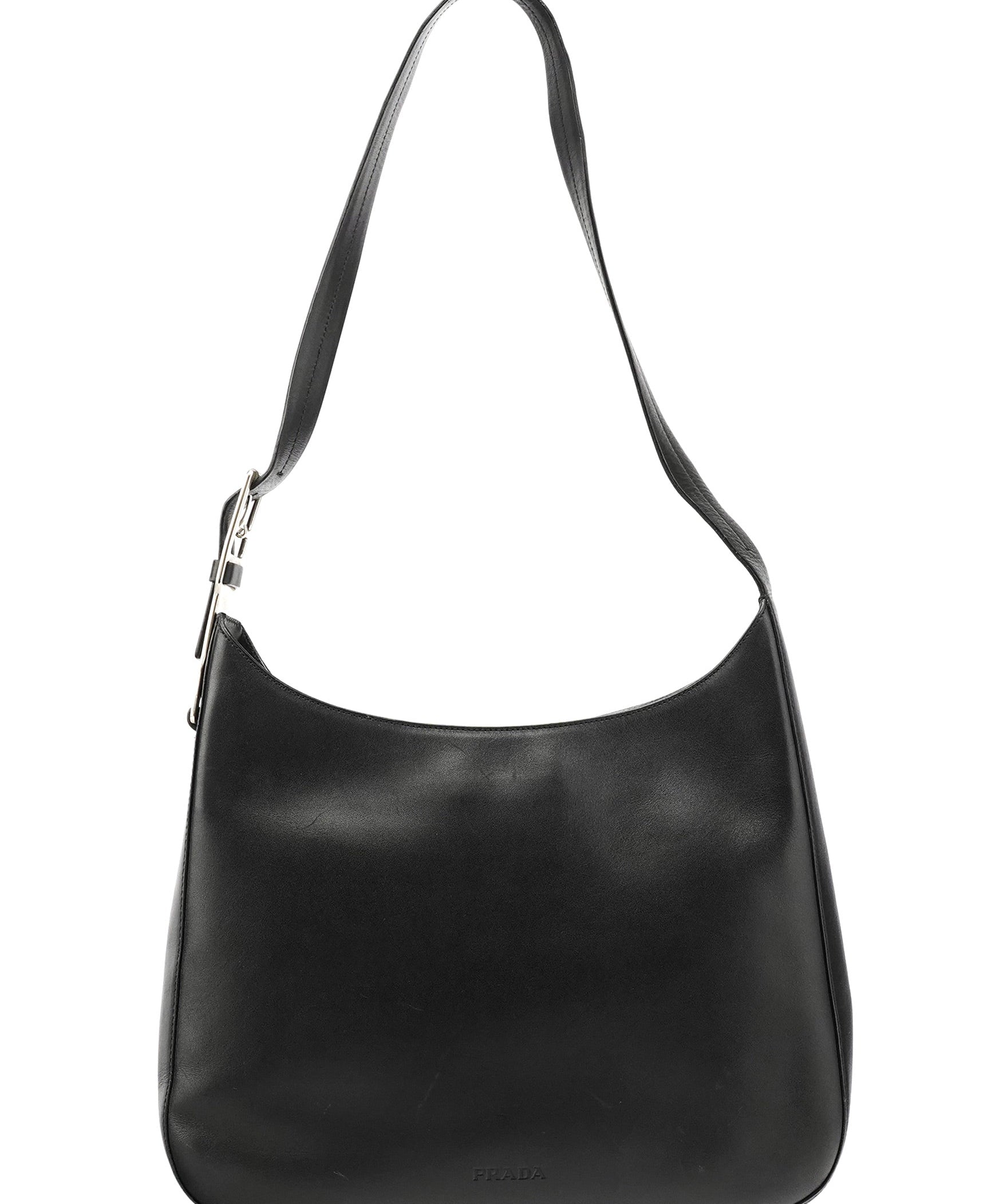 Prada Black Vitello Metal Shoulder Bag