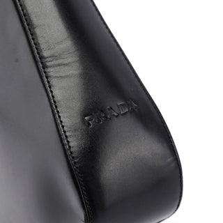 Prada Black Vitello Metallo Shoulder Bag