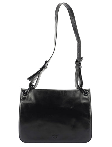 Prada Black Vitello Plastic Hobo Shoulder Bag