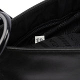 Prada Vitello Hobo Schultertasche aus schwarzem Kalbsleder mit Kunststoffbeschlägen