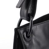 Prada Vitello Hobo Schultertasche aus schwarzem Kalbsleder mit Kunststoffbeschlägen