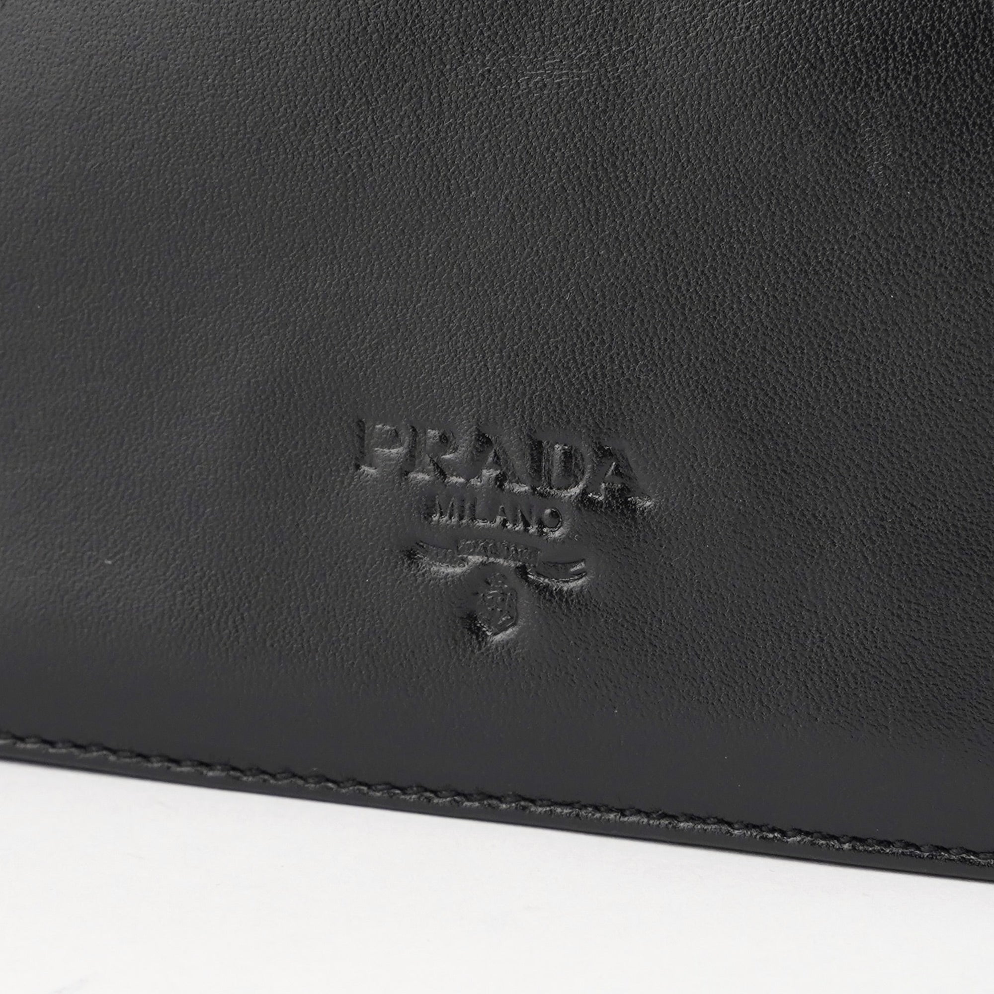 Prada Black Vitello Tessuto Shoulder Bag